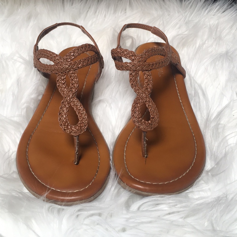 Saddle brown sandals